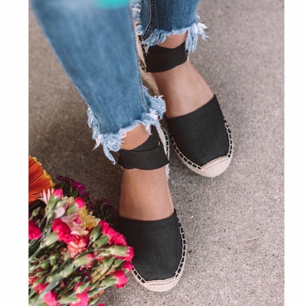 BETH Ankle wrap Espadrille   - BLACK - Picture 4 of 4